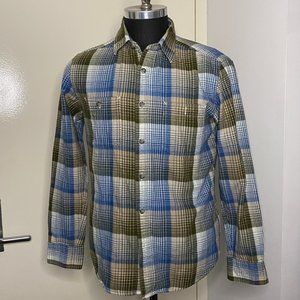 Uniqlo Mens Blue, Green & White Plaid Flannel - M